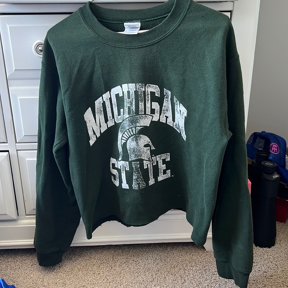 Vintage Michigan State cropped crew